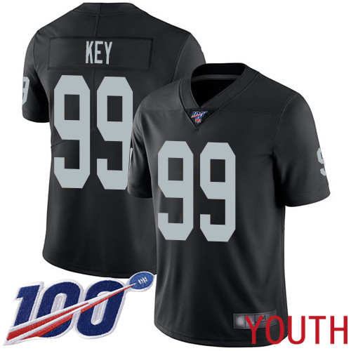 Oakland Raiders Limited Black Youth Arden Key Home Jersey NFL Football #99 100th Season Vapor Untouchable Jersey